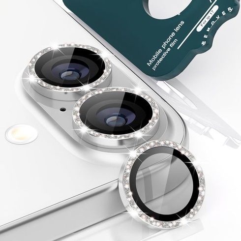 Ochranný kryt fotoaparátu imluckies pro iPhone 17 s třpytivým povrchem, tvrzené sklo AR+AF a 9H
