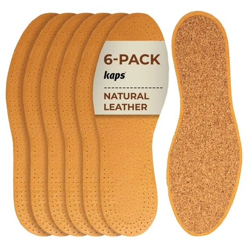 Súprava 6 párov vložiek do topánok Kaps Leather Cork, vyrobené z vysoko kvalitnej prírodnej kože a korku,