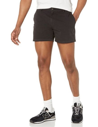 Pánske pohodlné strečové chino kraťasy Amazon Essentials bez skladov, 13 cm plátené, čierne, 36W