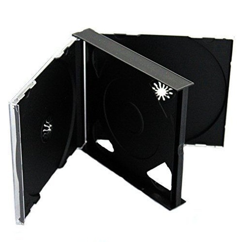 Obal Dragon Trading® na CD/DVD, 4-cestný, 25 mm, pre 4 CD, s čiernou vložkou