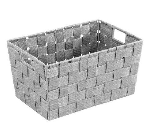 WENKO Adria S sivý úložný kôš - Kúpeľňový kôš, Kuchynský kôš objem: 6,24 l, Polypropylén, 30 x 15