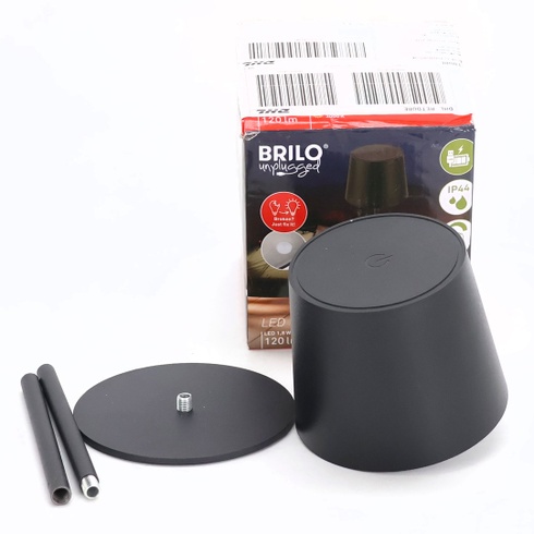 BRILONER - LED stolná lampa bezdrôtová IP44 s dotykovou obrazovkou, stmievateľná, vymeniteľná