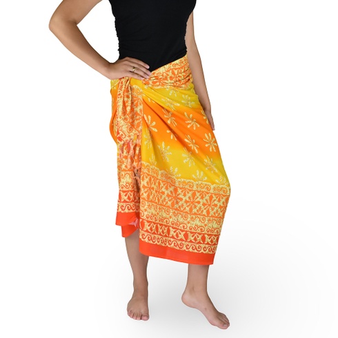 Sarong - Pareo BUN, OMBRE kvietok, oranžová, II. akosť