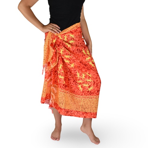Sarong - Pareo BUN, jašterice, červená, II. akosť