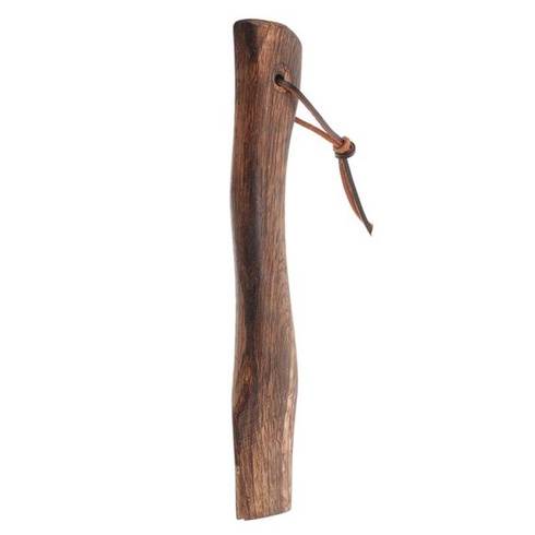 Rukoväť sekery s koženým pútkom, drevená, dĺžka 260 mm, náhradná rukoväť sekery s klinom, hladká