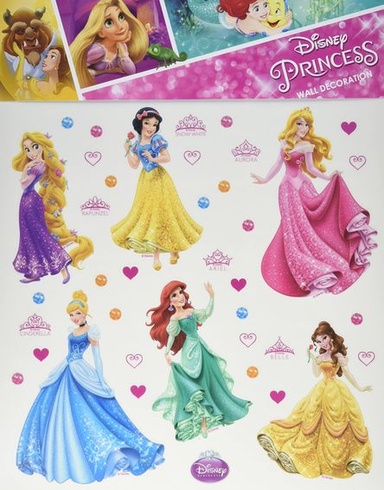 Samolepky na zeď do dětského pokoje s motivem Disney princezen od AG Design, PVC fólie (bez