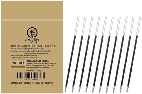 Náhradné náplne do guličkového pera MengRan 9,8 cm pre Click Pens, 10 kusov, čierny atrament Náhradné