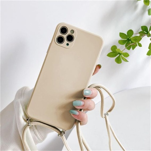 Pouzdro na telefon s náhrdelníkem pro iPhone 11, pouzdro s náhrdelníkem a šňůrkou, silikonové