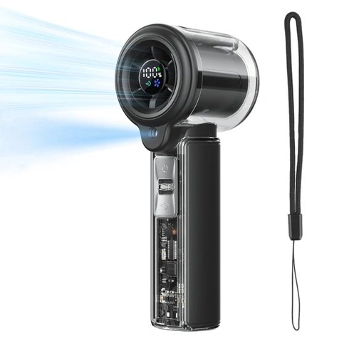 Ruční ventilátor COKUNST s vodou, 3000 mAh, dobíjecí, přenosný, černý