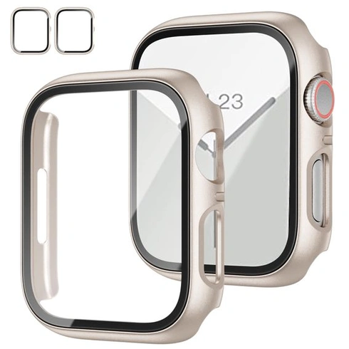 Balení 2 pouzder s ochranným tvrzeným sklem pro Apple Watch Series 6/5/4/SE 44 mm, Slim Guard