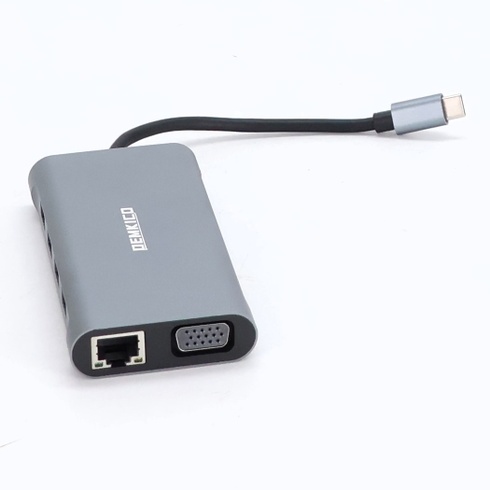 DEMKICO 11v1 USB C Hub Multiport adaptér s 4K HDMI, 1080P VGA, 100W PD, USB 3.0, USB 2.0 porty,