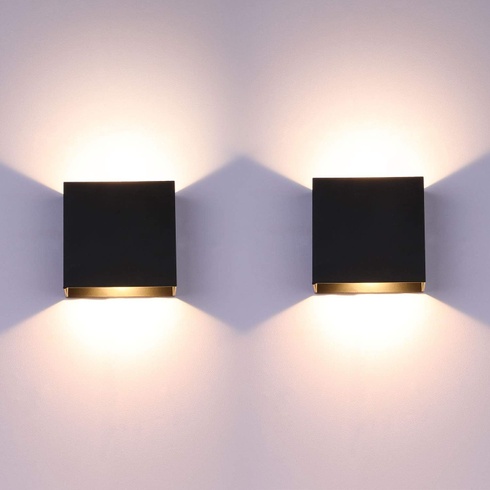 Nástěnná lampa Glighone 3000K černá 2ks