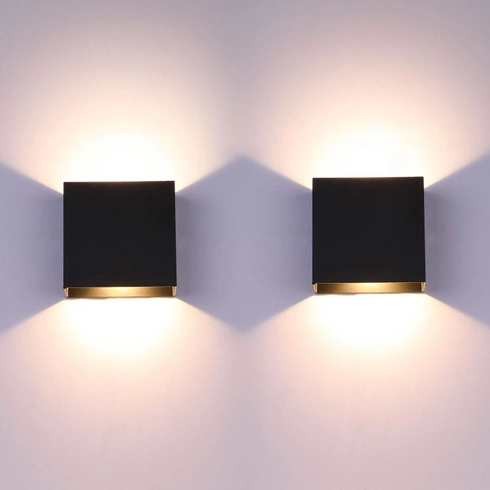 Nástenná lampa Glighone 3000K čierna 2ks