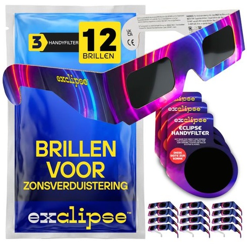 Okuliare Exclipse na zatmenie Slnka – certifikácia ISO 12312-2 a CE a UKCA, bezpečné pozorovanie