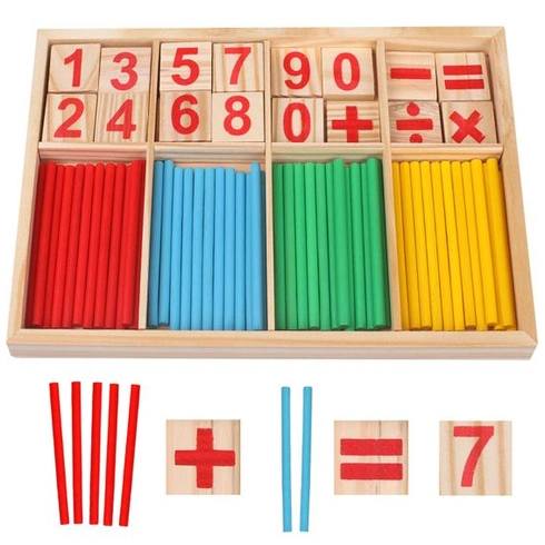 Matematické hračky Montessori, počítacie tyčinky, náplň do školských kužeľov