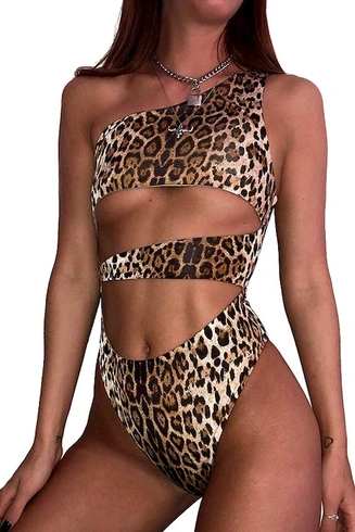 Dámske plavky s leopardím vzorom