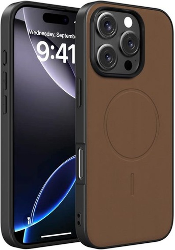 Púzdro X-level pre iPhone 16 Pro, PU koža pre Magsafe, púštny piesok pre iPhone 16 Pro, púštne