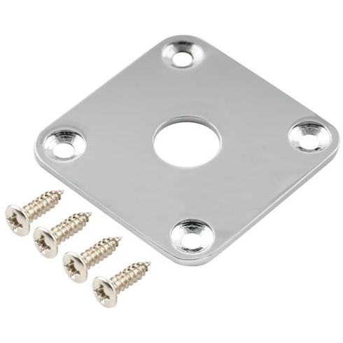 Musically Pro Square Jack Plate s plochým dnom, chróm