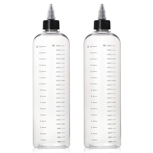 Segbeauty 2 balenia fľaštičiek na farbu na vlasy, 500ml fľaštičky s odmerkou, znovu naplniteľné,