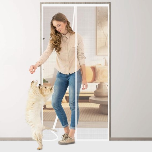 Flintronic magnetická síť proti hmyzu, 90x200 cm ochrana proti hmyzu na balkonové dveře, magnetická
