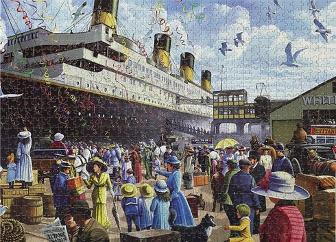 1000dílná skládačka pro dospělé, R.M.S. Titanic, 70 x 50 cm, klasické puzzle, obtížné, vzdělávací