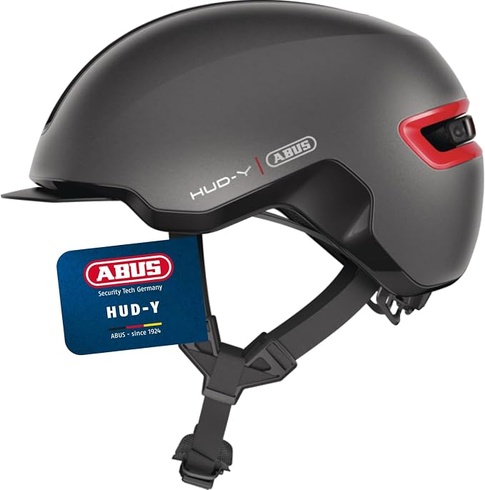 Cyklistická helma Abus modrá s osvětlením