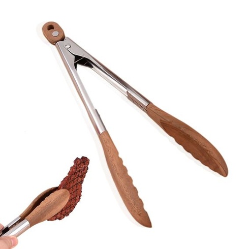 Kuchyňské kleště 29 cm, grilovací kleště z ořechového dřeva, personalizované, multifunkční