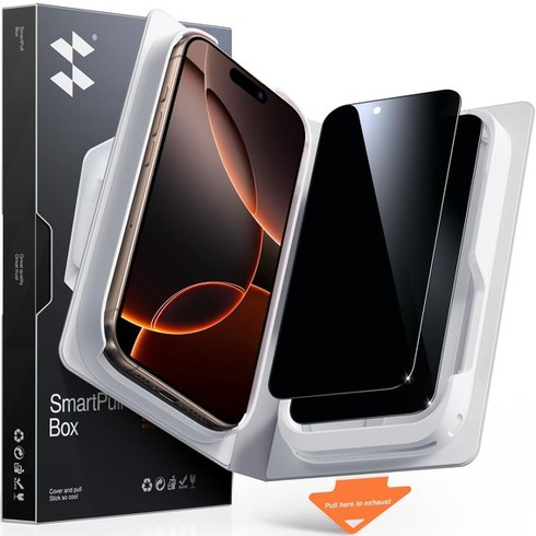 SMARTDEVIL 2 kusy tvrzeného skla MyView Privacy pro iPhone 16 Pro, černé pro iPhone 16 Pro