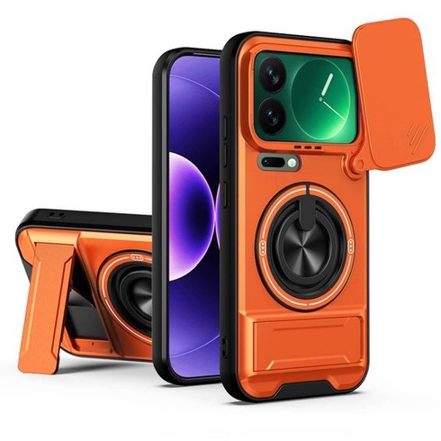 Nárazuvzdorný kryt na telefón pre Xiaomi 17 Pro 5G so stojanom. Oranžový Xiaomi 17 Pre 5G Orange