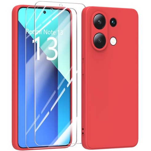 Puzdro pre Xiaomi Redmi Note 13 4G + 2 ochranné fólie na displej, tenké mäkké tekuté silikónové