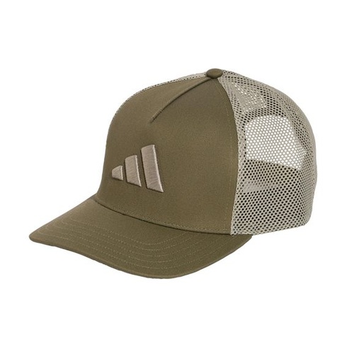 Adidas Unisex baseballová čiapka Snapback Trucker Cap XS-S olivovo hnedá/strieborná pebble