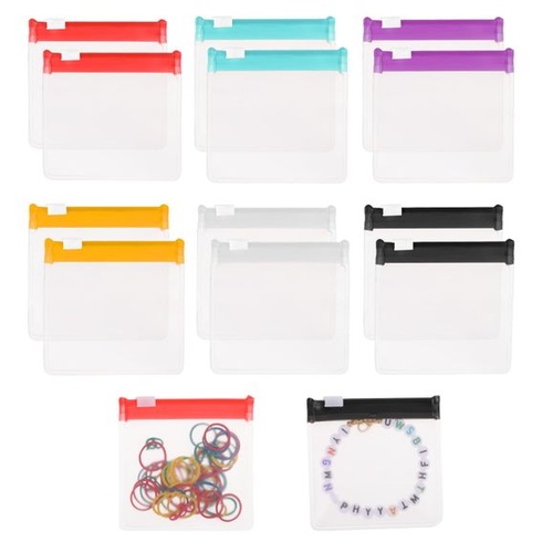 12 prenosných vreciek na tablety, priehľadné plastové mini vrecká na zips, opakovane použiteľné vrecká na