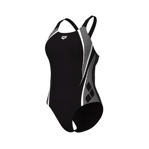Dámske jednodielne plavky Arena Damen Scratch Control Pro Back B (balenie 1 ks) 42 čierno-biele