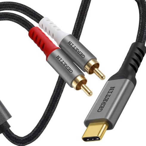 Audio kábel USB-C na RCA, stereo adaptér z USB-C na 2RCA, 2 m
