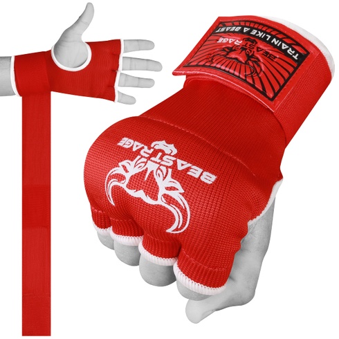 BEAST RAGE Boxerské obvazy Gelové rukavice MMA 75cm dlouhé polstrované elastické boxerské rychlé