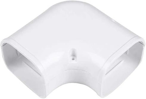 Mini kryt delenej rúrky 76 mm B, plochý uhol 90 °, PVC pre klimatizáciu (biely) Biela 76 mm B Plochý