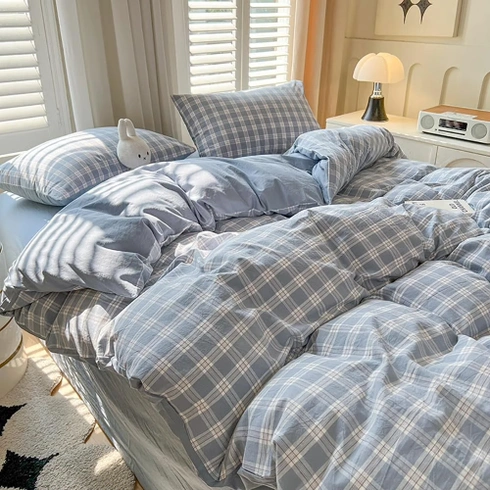 Ložní povlečení Covebett Gingham, modrobílá