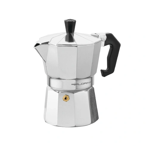 Florina italský kávovar 3 šálky (150 ml) I VELKÝ hliníkový indukční italský kávovar I moka kávovar