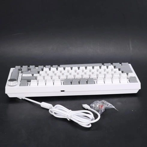 Mechanická klávesnice AJAZZ AK820, 75% hot-swappable drátová klávesnice s ovládáním hlasitosti, PBT