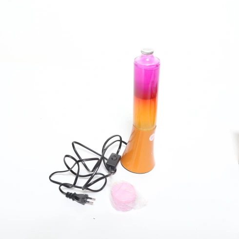 Fisúra - Ružová lávová lampa s oranžovou základňou a sklom s unikátnym gradientným efektom. Retro