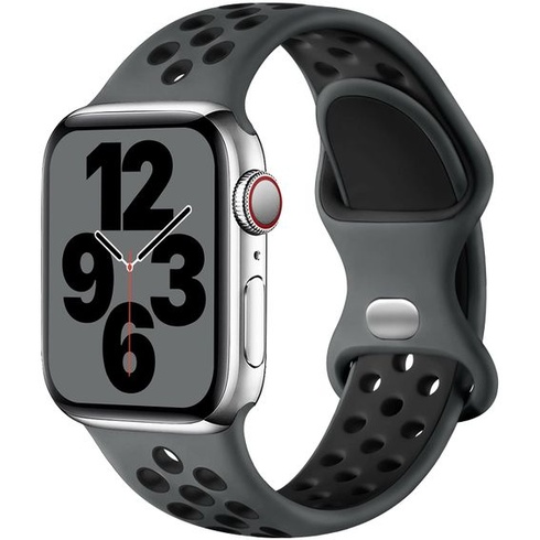 Športový remienok Upeak kompatibilný s Apple Watch 44 mm, 46 mm, 45 mm, 42 mm, uhľovočierna/uhľovo