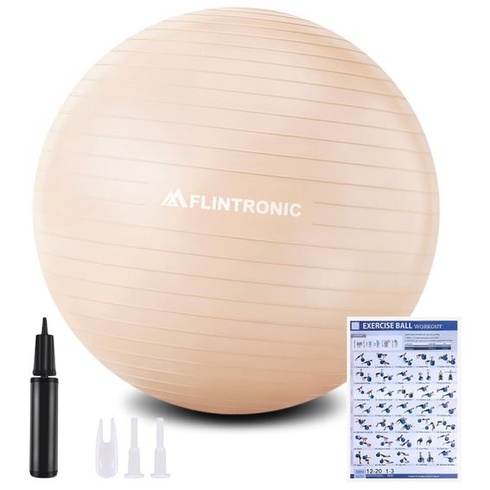 Flintronic Gymnastický míč, 55 a 65 cm, Ultra silný nevýbušný míč na jógu s nafukovací pumpou,