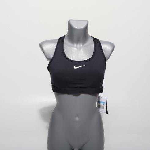 Sportovní podprsenka Nike Swoosh s vyztužením a střední oporou, DX6821 černá/bílá M