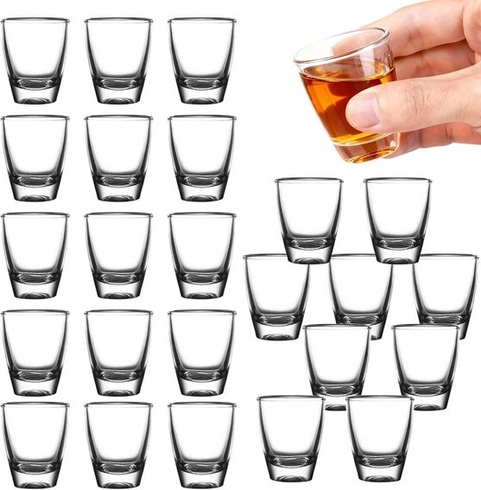 24 ks panákov, 35ml panáky, tvrdený sklenený hrnček, rovný, s hrubým dnom, na grappu, vodku, ouzo,