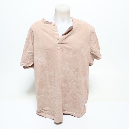 Pánské tričko HMIYA, 100% bavlna, vintage henley, s krátkým rukávem, letní, ležérní, pánské,