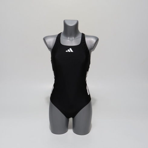 Dámske plavky Adidas 3 Stripes C-Back veľkosti 38, čierne / biele