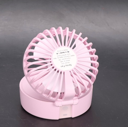 Ručný ventilátor s chladivou hmlou, prenosný mini ventilátor s USB dobíjacím káblom, 5 rýchlostí,