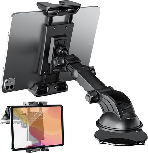 Držiak tabletu OHLPRO na palubnú dosku a čelné sklo auta, otočný o 360 ° držiak do auta pre iPad,