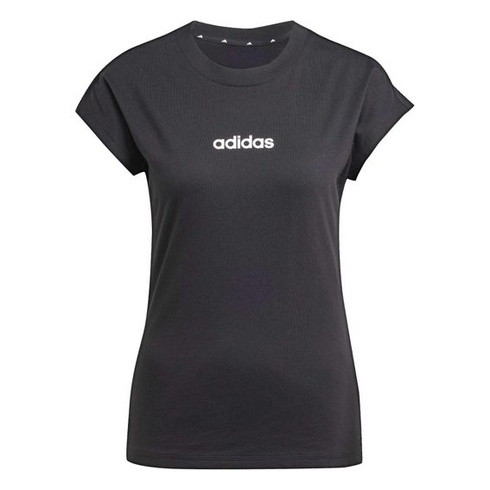 Dámske tričko adidas Essentials Linear Cotton M, čierne / biele
