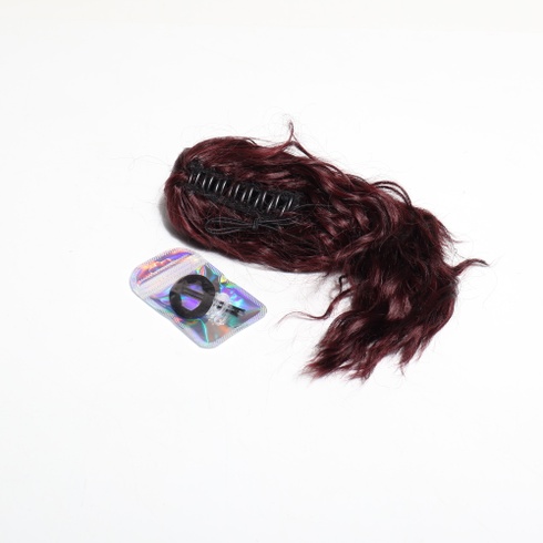 BARSDAR Vínový predlžovací cop Claw Claw Predlžovanie vlasov do copu 30 cm Kučeravý vlnitý